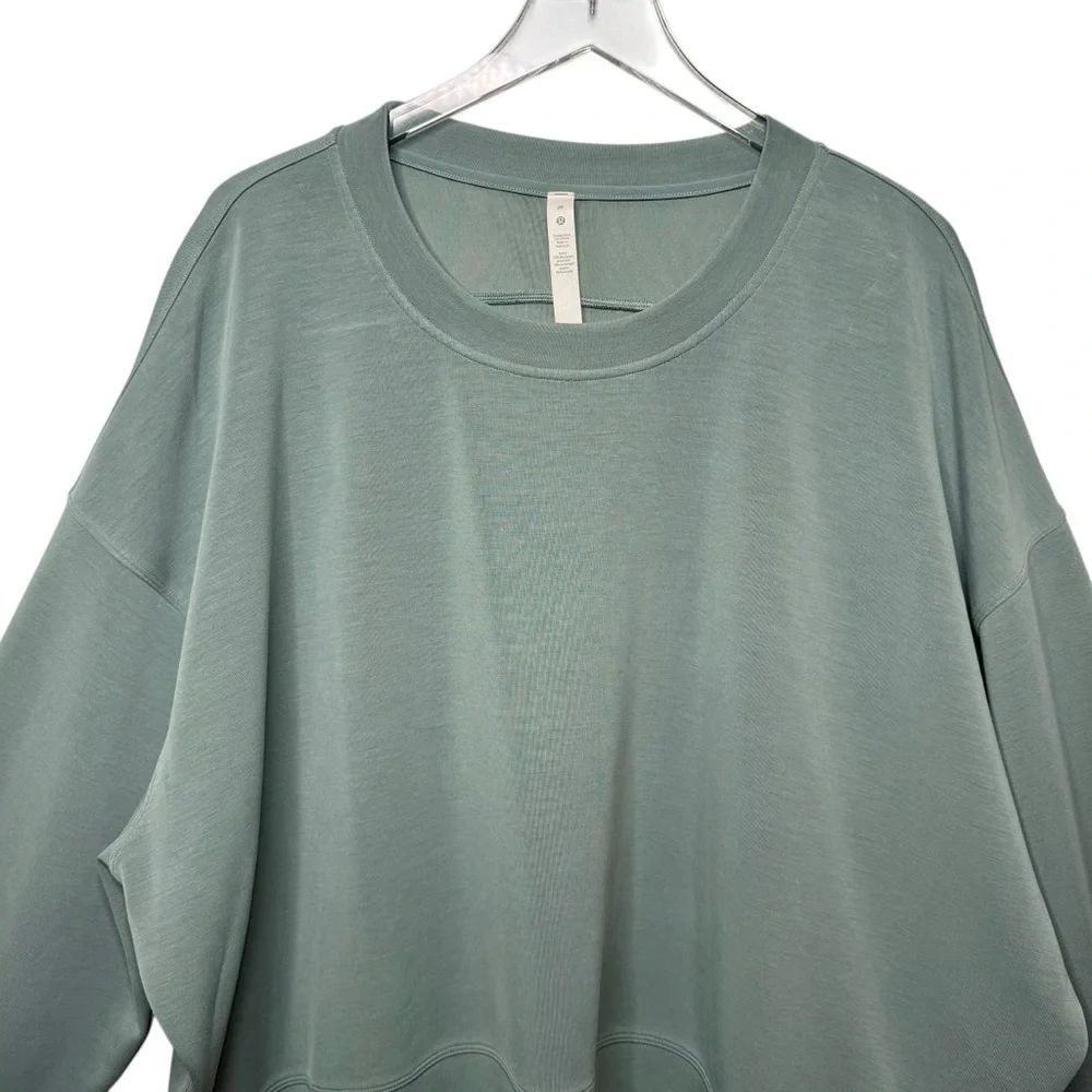 Lululemon Softstreme Perfectly Oversized Cropped Crew Seafoam Sweatshirt Sz 20